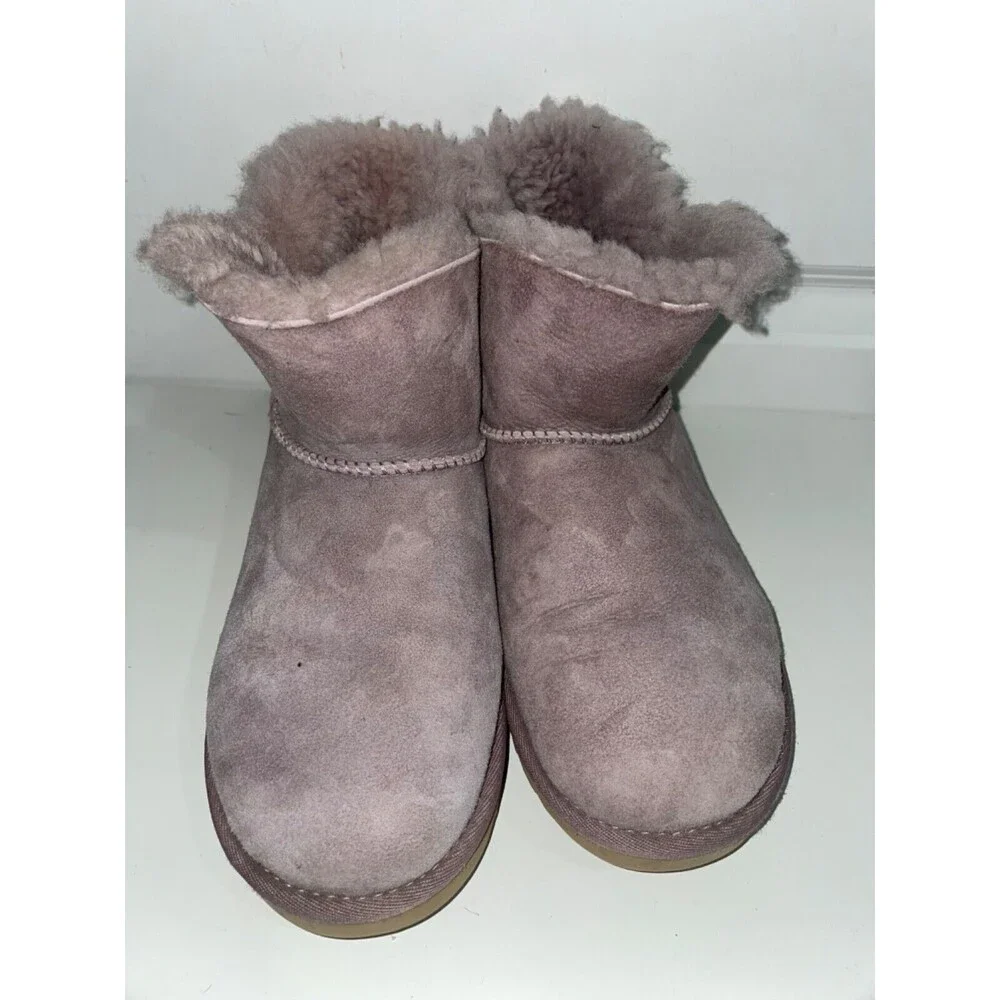 UGG Bailey Zip Mini Women's Sheepskin Boots size 7 Dusty Rose
